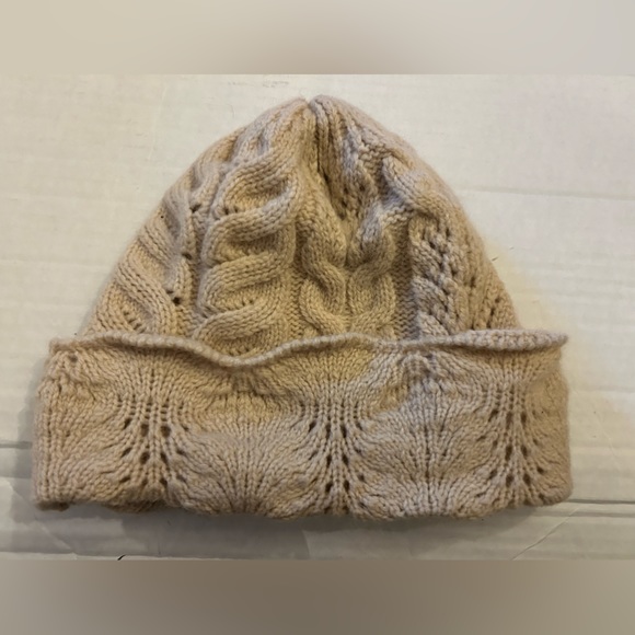 RALPH LAUREN RLL WOOL BLEND CROCHET CAP BEANIE - BEIGE - EUC - Picture 6 of 6